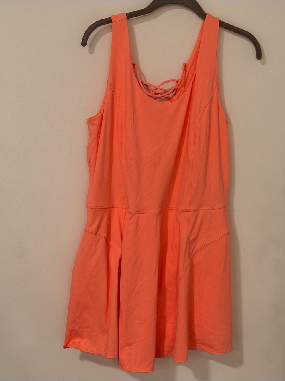 JoyLab Coral Tank Mini Dress with Lattice Back